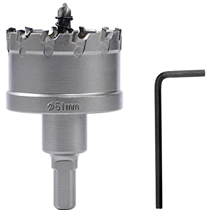 Dribotway Scie-cloche bimétallique 51 mm en carbure de tungstène TCT robuste en acier inoxydable de qualité industrielle pour bois, acier inoxydable, plastique, cuivre