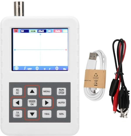 Rechargeable Digital Oscilloscope, Dso Fnirsi Pro Handheld Oscilloscope Kit 2.4Inch Lcd Screen 0-5MHz 0-20Msps, For Home Appliance, Vehicle Maintenance&Commissioning