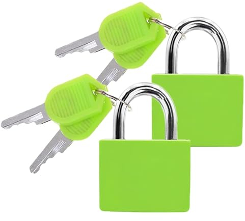 Candados Maletas con Llaves - LeFeirr Mini Candados de Llave para Equipaje de Viajes Gimnasio Locker, Paquete de 2,Verde