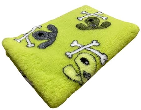 Veterinary Bed - Crossbones Green - 150 x 100 cm Hundedecke Tierteppich Welpenzucht UK Made waschbar