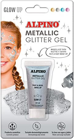 Metallic Glitter Gel Alpino Fiesta color plata | Gel purpurina metalizado con base de color plata | Purpurina líquida