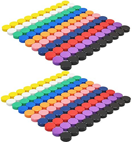ZDZBLX 200 Stück 10 Farben Kühlschrankmagnete, Magnete für Magnettafel, Magnete Kühlschrank Schließfach Magnet, Magnete Bunt Rund Dekorative Magnete Kleine Starke Magnete für Kühlschrank, Magnetwand