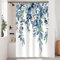 Uiiooazy Rideau Douche Anti Moisissure, Rideau de Douche 120x200cm Bleu Feuilles d'eucalyptus Vert Aquarelle Rideaux de Baignoire Tissu Lavable Imperméable Rideaux Salle de Bain avec 8 Crochets