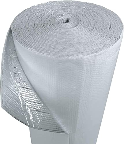 US Energy Products White Single Bubble Reflective Foil Insulation Thermal Barrier Industrial Strength, Commercial Grade, No Tear Radiant Barrier Wrap for Weatherproofing Multipurpose (4 ft x 100 ft)