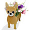 strolfay Dog Flower Planter Gifts for Women,Cute PVC Dog Planters,Flower Pots Indoor Outdoor,Garden Planter for Birthday,Office,Pet Lovers 9.45 * 5.91 * 13.46in(Yellow Chihuahua)