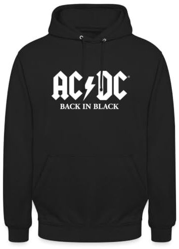 Spreadshirt AC/DC Back In Black Logo Mit Blitz Unisex Hoodie