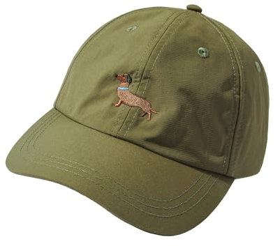 Baddery Gassi Mütze : Dackel - Geschenk für Hundebesitzer - Hunde Cap für Herren und Damen - Jäger Jagd Kappe (One Size - Olivgrün)