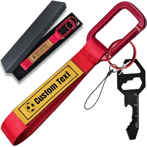 Aokizkdzsw Portachiavi Personalizzabili con Cuoio,Personalizzato Intrecciato Portachiavi Bracciale con Nome Inciso, Moto Accessori Portachiavi Jordan (keychain-Red fastener)