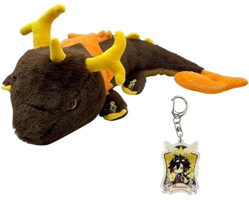 Genshin Impact Zhongli Dragon Kuscheltier, 70cm Genshin Impact Plush XXL, Genshin Schlüsselanhänger Genshin Plüsch, Genshin Impact Groß Plüschtier, Kissen für Kinder Mädchen Jungen Geschenke