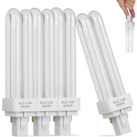 Homsfou 4 Bombillas Fluorescentes Compactas De 2 Pines Doble Tubo 13W Para LáMparas Led De Techo Enchufar Y Desenchufar FáCil InstalacióN