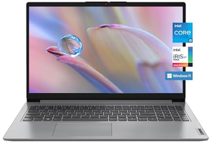 Lenovo Ideapad 1i 15.6 FHD Anti-Glare Business & Home Laptop, Intel Core i5-1235U Processor, 16GB DDR4 RAM, 512GB SSD Storage, Webcam, Wi-Fi, HDMI, Bluetooth, Windows 11, Cloud Grey, W/GaLiMu