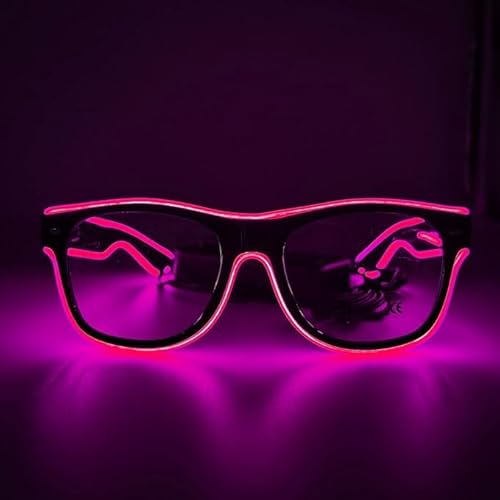 NIWWIN Occhiali LED, occhiali LED Cyberpunk, occhiali neon a filo flessibile, per discoteche, Natale, feste, regali, costumi Halloween, cosplay. (5, rosa)