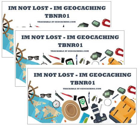 3 TLG. Geocaching Trackingnummer kaufen - Tb Nummern Postkarte Geocoin Trackbar