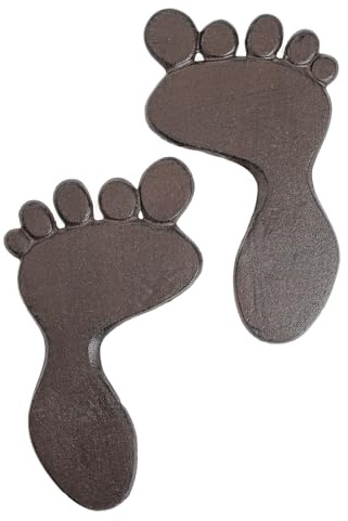 Sungmor Trittsteine aus Gusseisen, 2 Stück, stabile Metall-Trittmatte Links und rechts, für Haustür, dekorative Pflastersteine, für Hof, Rasen, Gehweg, Landschaftsbau