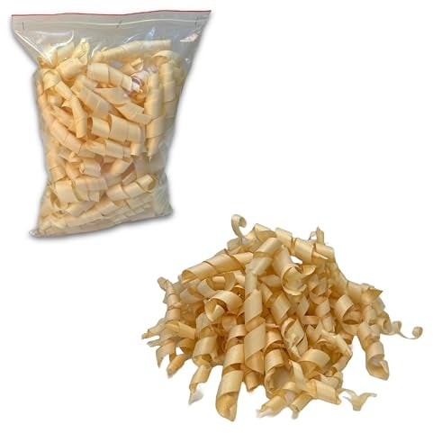 Trucioli per pialla fatti a mano in legno di conifere, sacchetto intero, riccioli di legno sottilissimi per decorare o imballare (legno di conifera)
