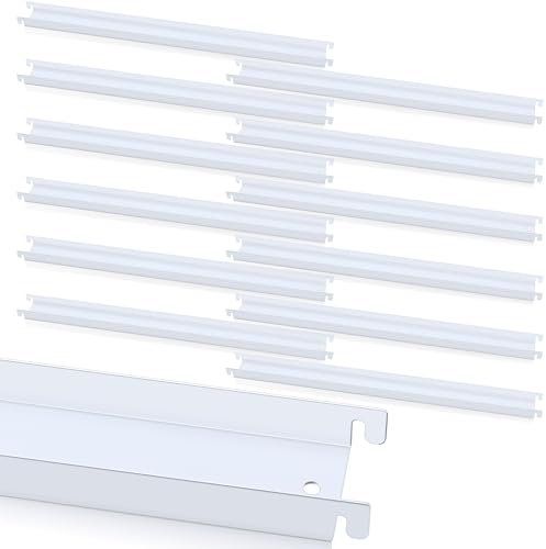 Patelai Seitliche Aktenschienen von vorne nach hinten, Hängeregistraturen, Schrankschienen, Edelstahl, Schubladeneinsätze für Seiten, Briefgröße, Ordner, Büro, Zuhause, Weiß, 40 cm lang, 12 Stück