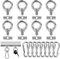 CHENGCKJ 8 Stück Stopper für Kederschiene 6mm, 304 Edelstahl Kederstopper mit 8 Karabiner kederschiene Zubehör, Markisenhaken Kederleiste für Caravan, Wohnmobil, Wohnwagen, Campervan, Boot
