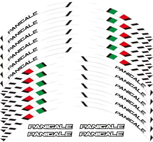 CSSPDM Einfach installieren Aufkleber Mit Dickem Rand Für Die Äußere Felge, Streifen, Felgenaufkleber Für D&ucati 1299 Panigale S 959 Panigale 12 X(Style 1)