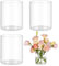 BENECREAT 4 Stück klare Blumenvase, 12 cm große Zylindervasen aus Glas für Tafelaufsätze, Glasbehälter für Stumpenkerzen, schwimmende Kerzen, Glasvase für Restaurants, Hotels, Heimdekoration