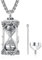 ADMETUS Hourglass Urn Necklace 925 Sterling Silver Tree of Life Urn Necklace Cremation Jewellery for Ashes for Men Hourglass Pendant for Ashes Memorial Gifts