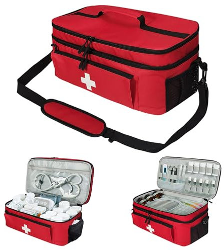 Horsande Erste Hilfe Tasche Leer, Medikamententasche Groß, Rot