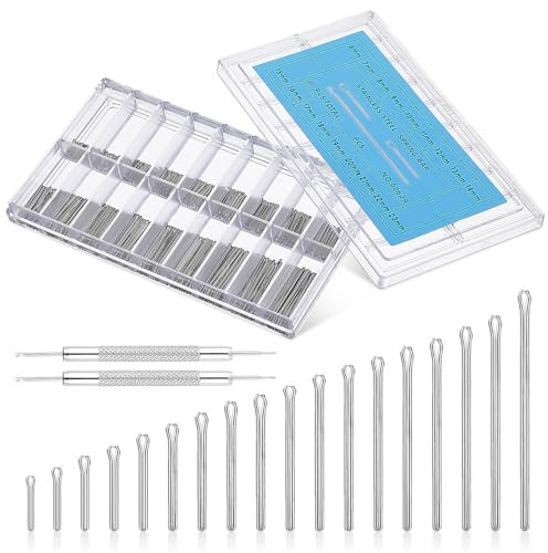 AOZUO 360pcs Stifte für Uhrenarmband, 6–23 mm Uhrenarmband Stifte Uhrenarmband Werkzeug Splinte Mit 2 Werkzeuge zum Entfernen des Riemens Uhrenwerkzeugset Splinte für Uhrenreparatur