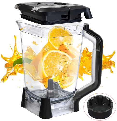 XL-Ersatzkrug für Ninja-Mixer, Deckel mit Deckel, 2041 ml, Krug Mixer-Teile für Ninja BL610 BL710WM CO610B CT610 Serie, Deckel mit Rand/Griffverlängerung