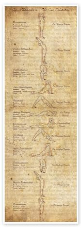 Posterlounge Surya Namaskar (Sonnengruß) Poster | 40 x 120 cm von Sharma Satyakam Beige Wandbilder Wanddeko