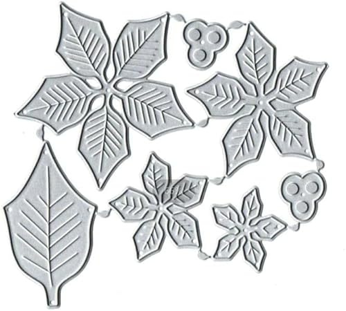 1 x silberfarbene Schablone mit Weihnachtsstern, geätzt, Metall, Scrapbooking, Basteln, Papier, Kunst, Prägeschablone, Weihnachtsstern, Deft verarbeitet, Stanzprägung