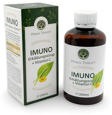 Herbal Therapy IMUNO Erkältungssirup + Vitamin C – 200 ml – Natürliche Unterstützung für Immunsystem & Atemwege