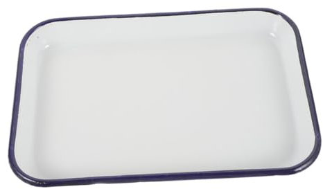 GALPADA Ceramic Baking Sheet Non Stick Baking Sheet Ceramic Serving Tray Ceramic Baking Tray Pan Dish Enamel White Baking Tray Pancake Baking Pan Oven Pan for Restaurant