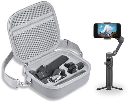 Flymile Osmo Mobile 7P Tasche, Tragbare PU Umhängetasche for DJI OM 7 Pro/7, Tragetasche für DJI Osmo Mobile 7 Pro/7P Gimbal Stabilizer Vlog Combo Zubehör