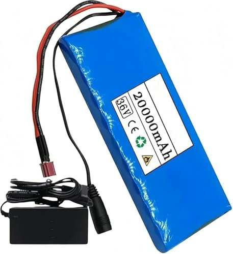 STTTBD 36V 20Ah E-Bike Akku Ebike Akkupack, Eingebauter BMS PVC Akku, mit Ladegerät, 10S1P Wiederaufladbarer Li-Ionen Akku XT60