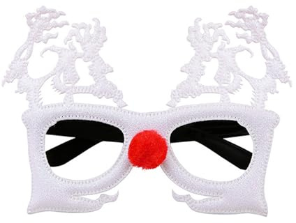 MALSSE Anime Schwindel-Brille, bunte Weihnachtsfeier, modische Brille für Themenfeiern