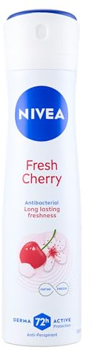 NIVEA Fresh Cherry Deospray 150 ml, Antitranspirant-Damendufterfrischer für bis zu 72h Schutz, antibakterielles Deo-Spray mit INFINIFRESH Formel für Frische mit Kirschduft