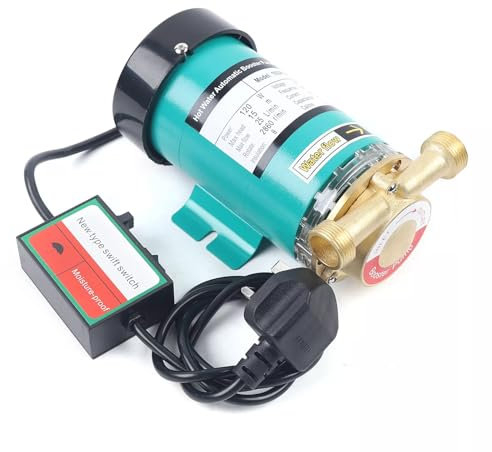 CHIMHOON Hot Water Pressure Pump, Shower Taps Booster Pump Domestic Home 25L/min 120W, Hot Water Booster Mains Pressure Shower Pumps, for Pressurizing Water Heaters and Industrial Equipment