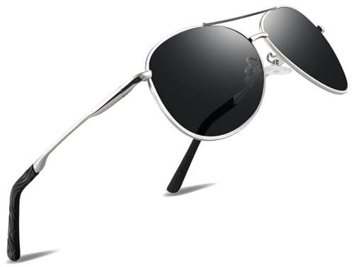 wearPro Polarised Sunglasses mens and Women, Pilot Style, UV Protection | Driving sunglasses, classic retro frame, lightweight design; fishing, cycling, sports, travel and outdoor use