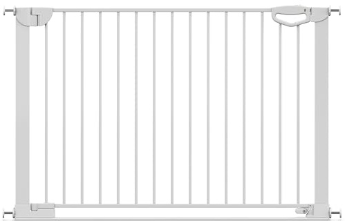 Geuther Türschutzgitter Easylock Flatstep Weiß I Treppenschutzgitter zum Klemmen oder Bohren I Breite 118-125 cm I Türschutz für Ihr Baby & Haustier I Kinderschutzgitter beidseitig öffnend