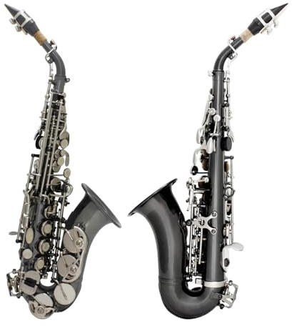 Saxophone Für Anfänger Und Erwachsene Sopransaxophon Bb Flach Messing Professionell Mit Zubehör Musikinstrument Für Erwachsene(6)