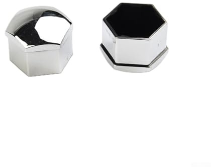 Lot de 20 écrous de roue chromés de 17 mm avec outil de démontage pour jantes en alliage de voiture – Cache-boulons en plastique ABS compatibles avec les goujons de 17 mm