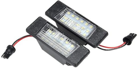 2 Stück Auto 18 LEDs Kennzeichenbeleuchtung Kunststoff für Nissan Qashqai Juke Primera X-Trail Direkte Installation Hohe Helligkeit Einfache DIY Upgrade Universal Fit