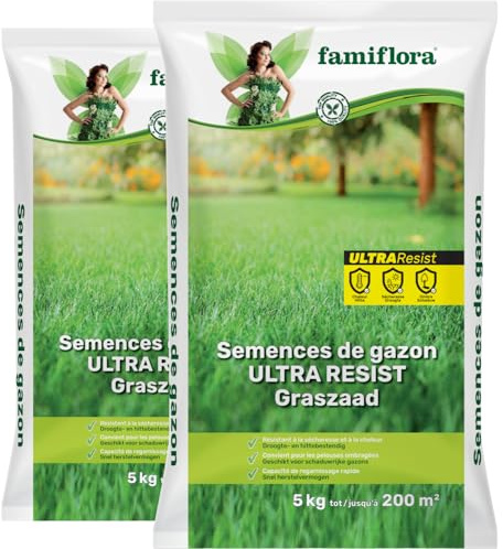 Famiflora ultra resist rassamen 2 x 5kg bis 400m2 - selbstheilende rasen erholt sich schnell von schäden, so dass sie immer einen schönen rasen boden haben