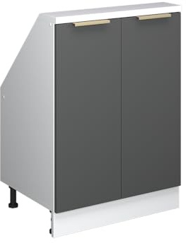 Vicco Küchenschrank für Dachschrägen R-Line, Anthrazit-Gold, 60 cm mit 2 Türen, zur freien Kombination innerhalb modularer Küchensysteme