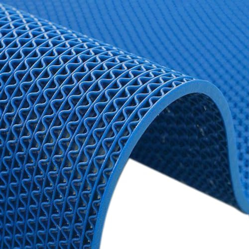 DIMEIYAN Tapis en Caoutchouc Commercial, Tapis de Drainage, 300 x 90 cm, 6 mm d'épaisseur, for Sol Jardin, extérieur, Robuste, Piscine for Salle Bain, hôtels, Cuisine(Blue)