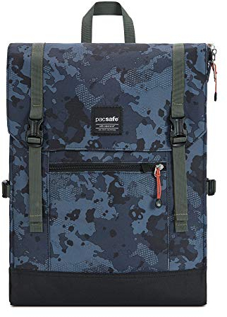 Pacsafe Slingsafe LX450, Anti-Diebstahl Rucksack, Daypack mit Sicherheitstechnologie, 15 Liter, Grau Camo/Grey Camo