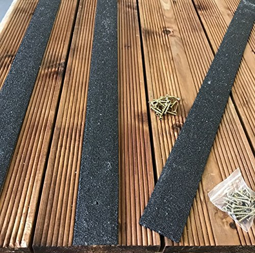 20 Stück 1000 mm rutschfeste Sonnendeck Streifen Terrassendielen Streifen 50 mm breit schwarz braun beige grün grau gelb (schwarz)