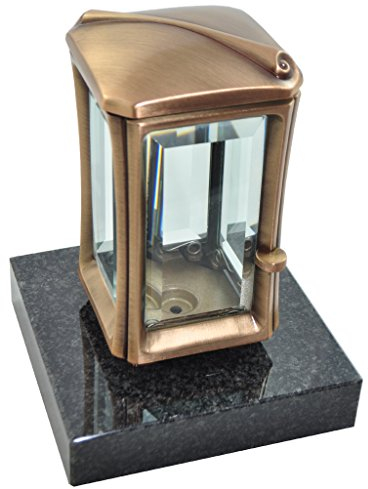 Kunst-Art-Köhl Grablaterne 9468/19 Aus Messing montiert auf einem Sockel aus Granit (Neo Impala)