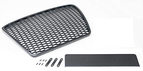 Waben- Gitter- Kühler- Sport- Front- Rippen- Grill ohne Emblem Schwarz Glanz