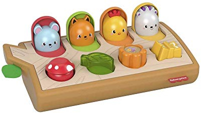 Fisher Price GJW24 - Guck-Guck-Spielzeug, fördert die Feinmotorik, aus Holz und weichen Materialien, Aktivitätsspielzeug für Babys ab 9 Monaten
