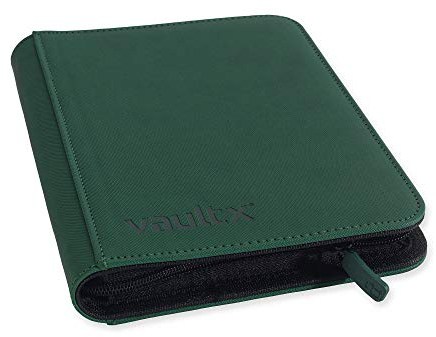 Vault X 4-Taschen-Trading-Kartenordner mit Reißverschluss, 160 Karten, Premium Exo-Tec-Albummaterial, 20 seitlich ladbare Seiten, Sammelordner für Sammelkartenspiele, Sportkarten, TCG (Grün)